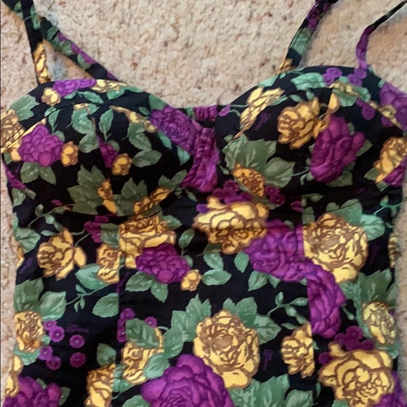 Black Floral Guess Corset Top - Picture 2 of 4